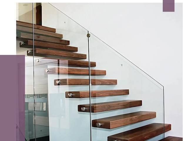 Стеклянные перила для лестницы в Устях-Илимске от 15080 руб.