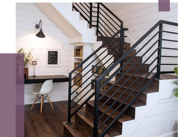 Перила для лестницы в доме в Устях-Илимске от 7540 руб. — ПРОЛЁТ-Сть