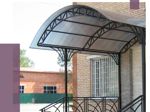 Металлические навесы и козырьки в Устях-Илимске от 13000 руб.