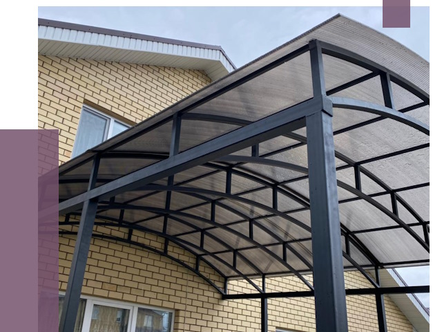 Монтаж козырьков в Устях-Илимске от 11700 руб. | ПРОЛЁТ-Сть