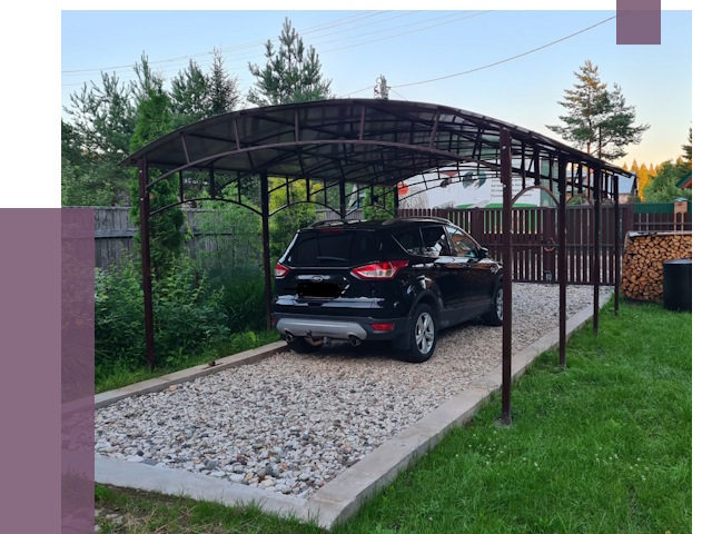 Навесы для автомобиля в Устях-Илимске от 13364 руб.  | ПРОЛЁТ-Сть