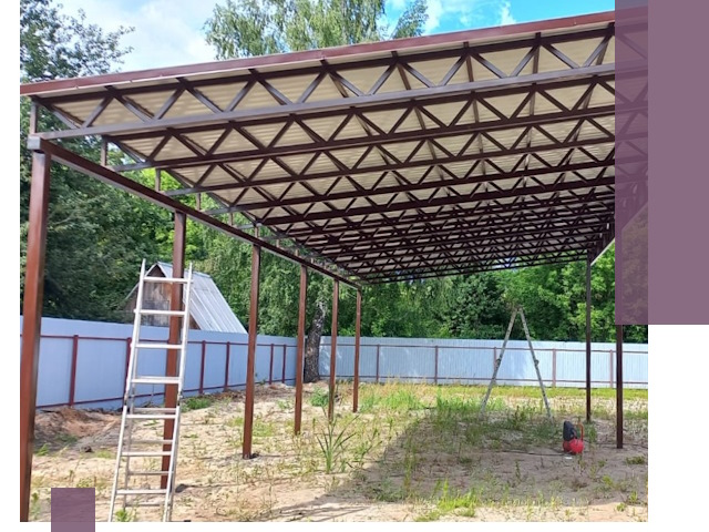 Односкатные навесы под ключ в Устях-Илимске — изготовление и монтаж