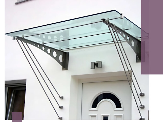 Козырьки над входом под ключ в Устях-Илимске — изготовление и монтаж