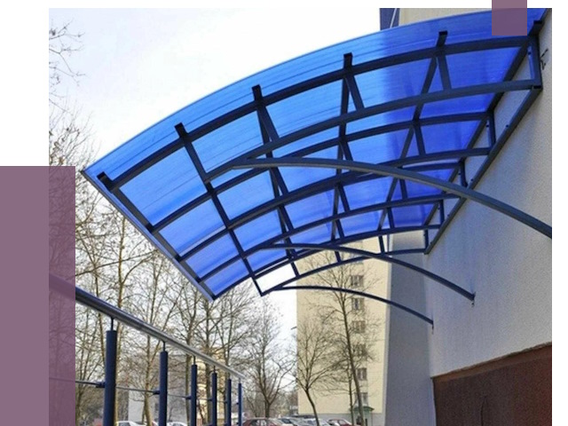 Козырьки из поликарбоната в Устях-Илимске от 4368 руб. под ключ | ПРОЛЁТ-Сть