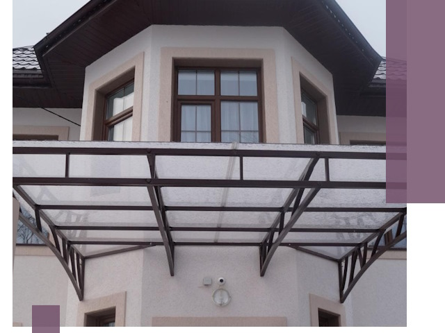 Козырьки из поликарбоната под ключ в Устях-Илимске