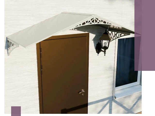 Металлические козырьки на входы и террасы в Устях-Илимске