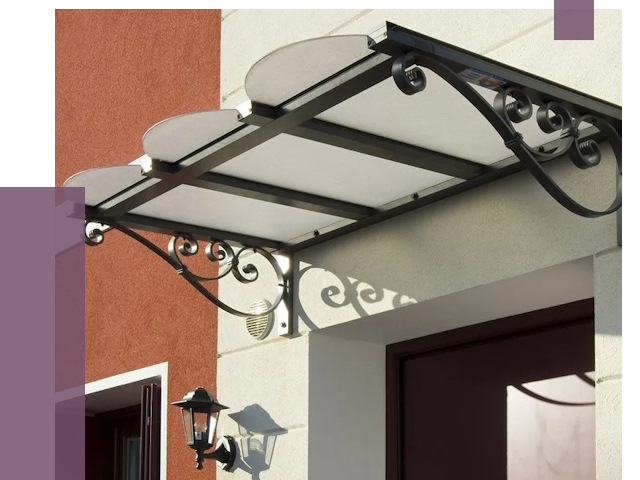 Односкатные козырьки в Устях-Илимске от 8528 руб.  | ПРОЛЁТ-Сть