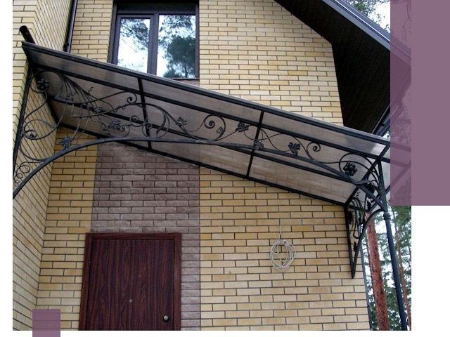 Односкатные козырьки из металла под ключ в Устях-Илимске