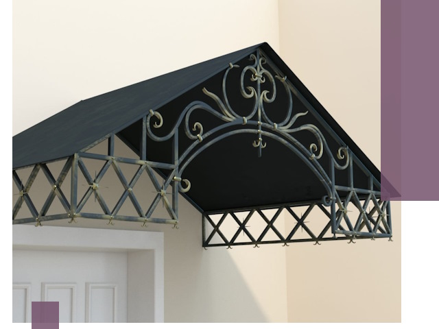 Двускатные металлические козырьки под ключ в Устях-Илимске